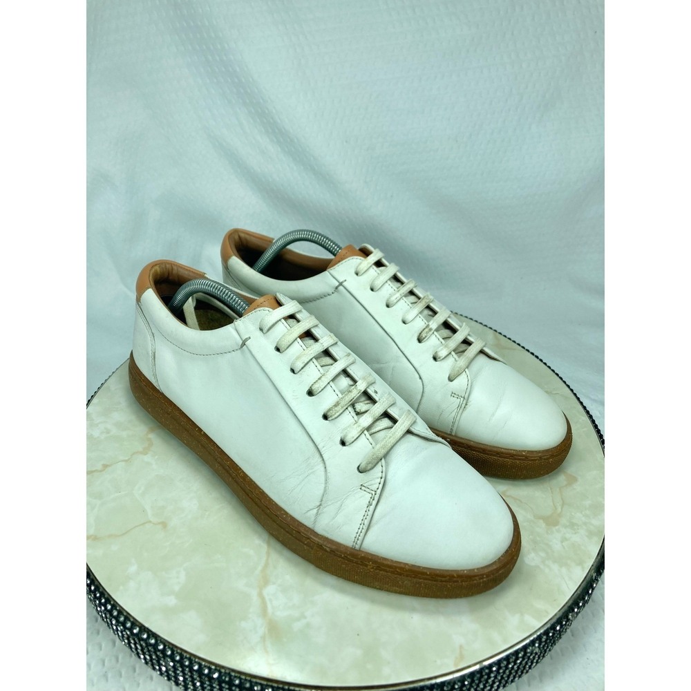 Ted Baker Udamou Leather Casual Shoes Mens Sz 12 White Gum Sole Lace Up Sneakers